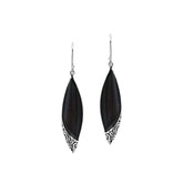AE-1208-SHB Sterling Silver Earring With Black Shell Jewelry Bali Designs Inc